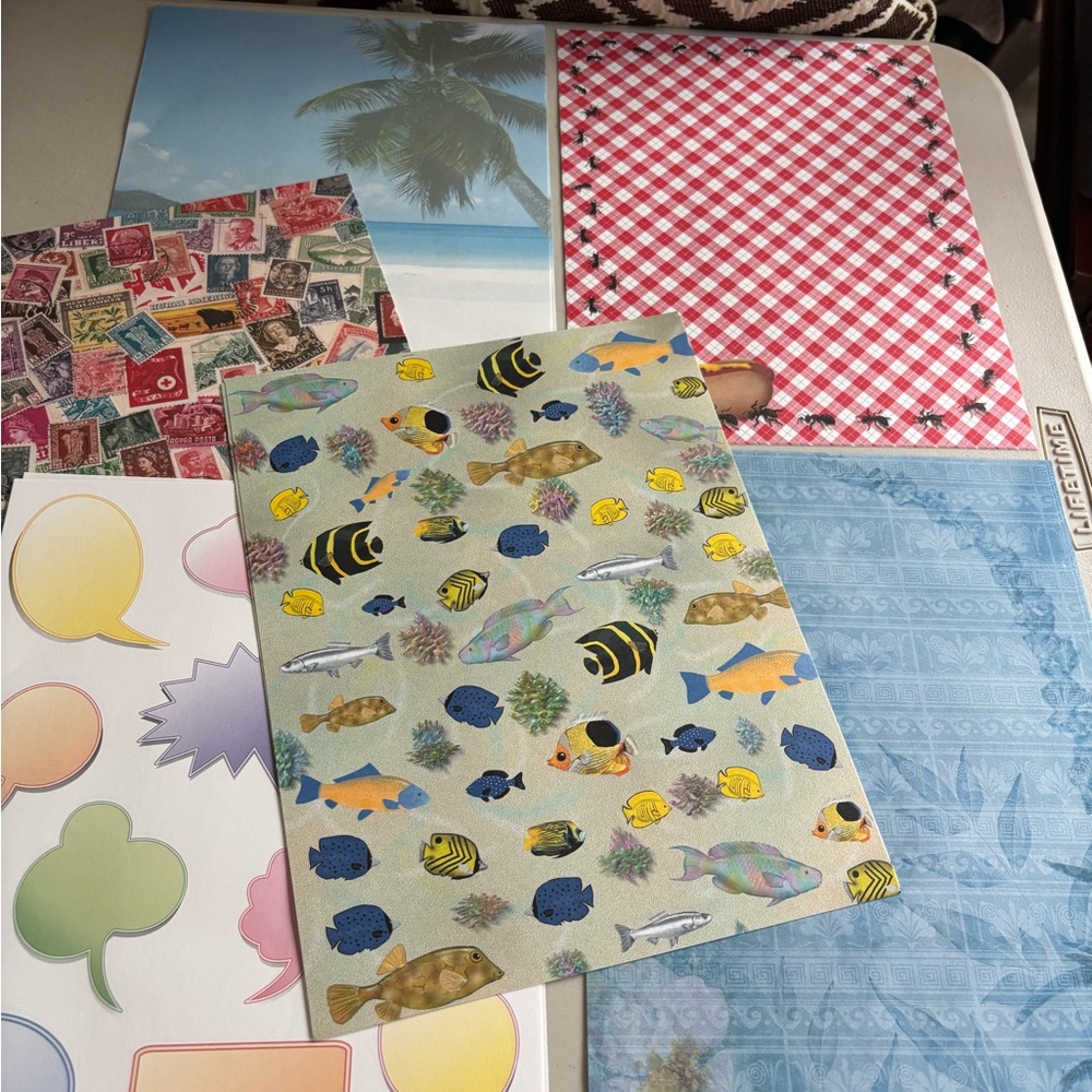 Vintage Travel Scrapbook Paper Set various pieces see pics. Vacation value pack - Picture 8 of 16